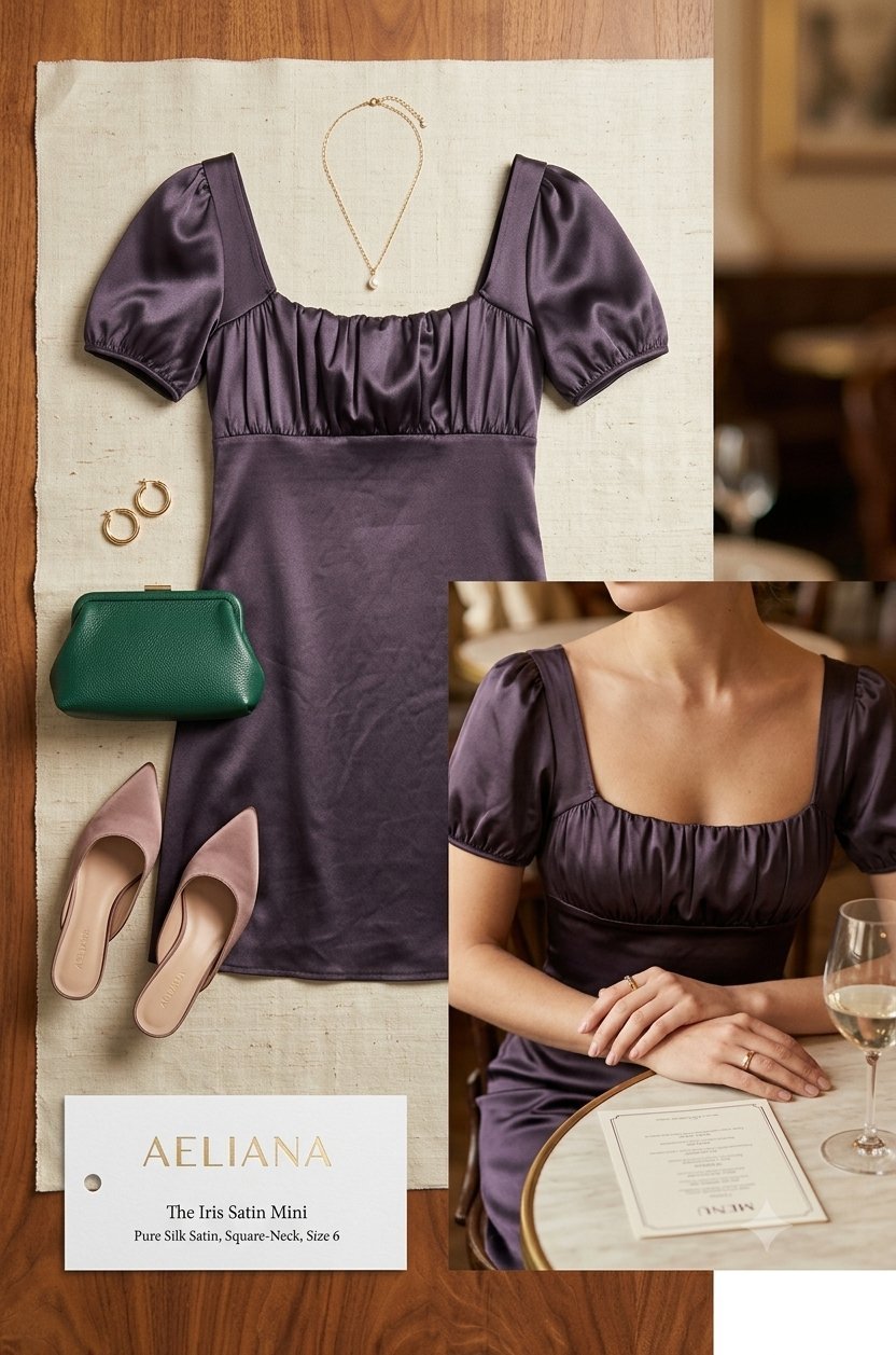 Une robe satiné noir HM taille S