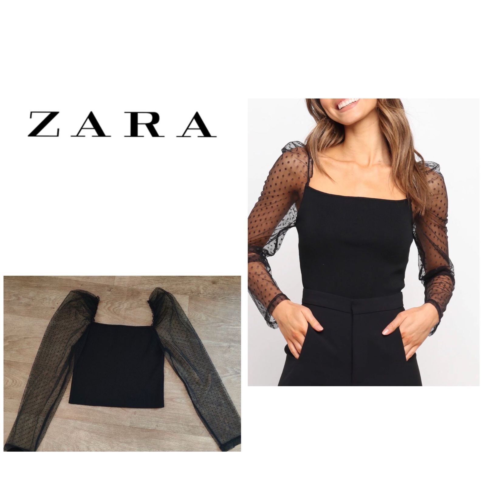 Top zara noir