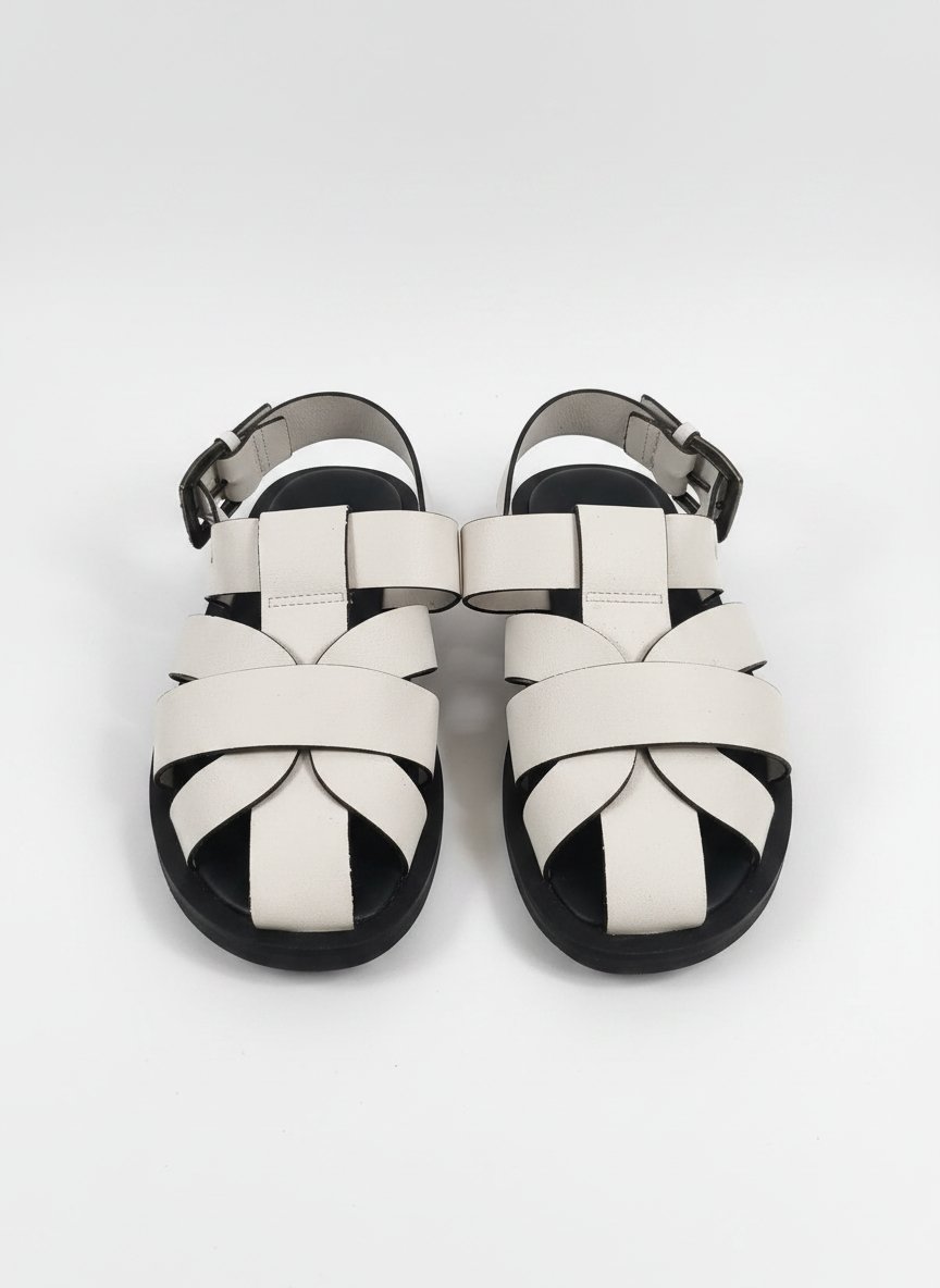 Sandales plates en cuir Pull&Bear 