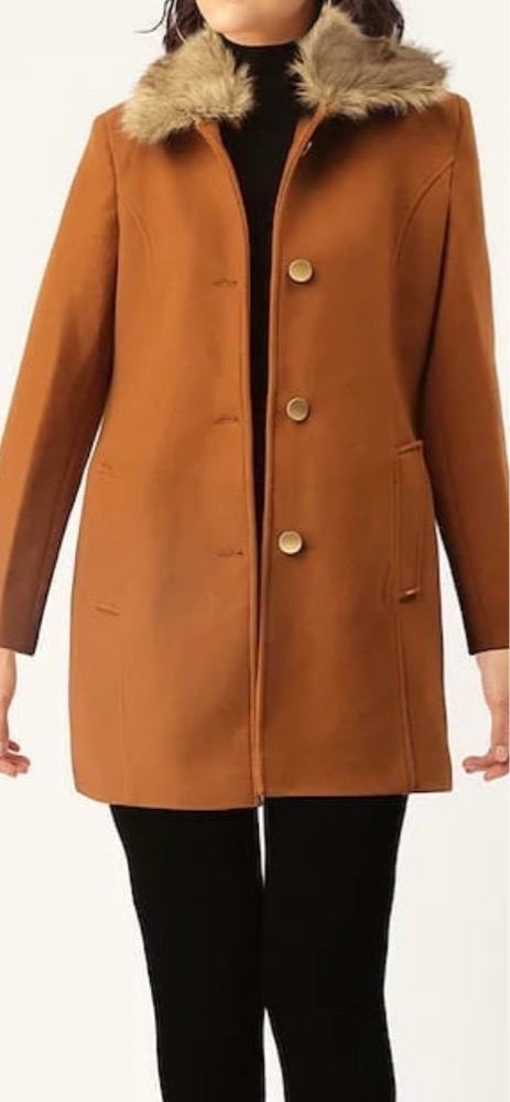 Manteau couleur rouille, taille M, marque Okane.