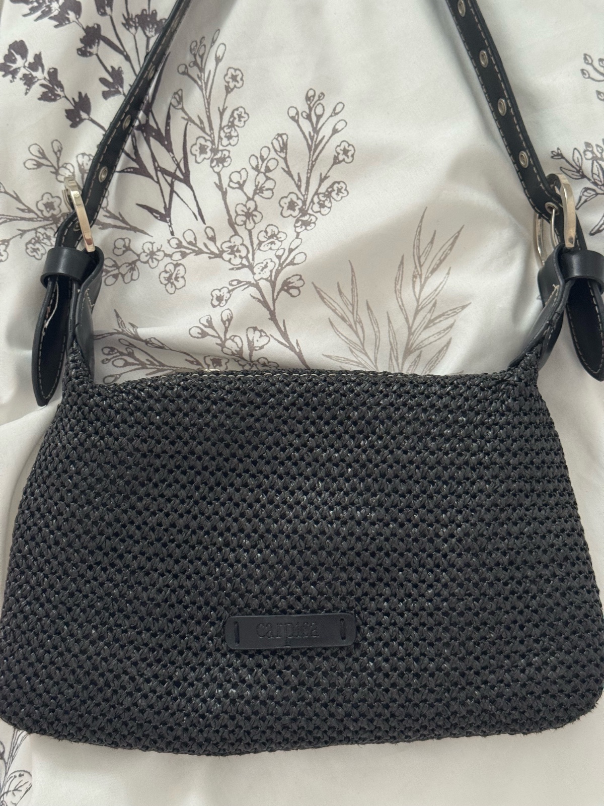 Sac à main Carpisa noir tressé – Très bon état