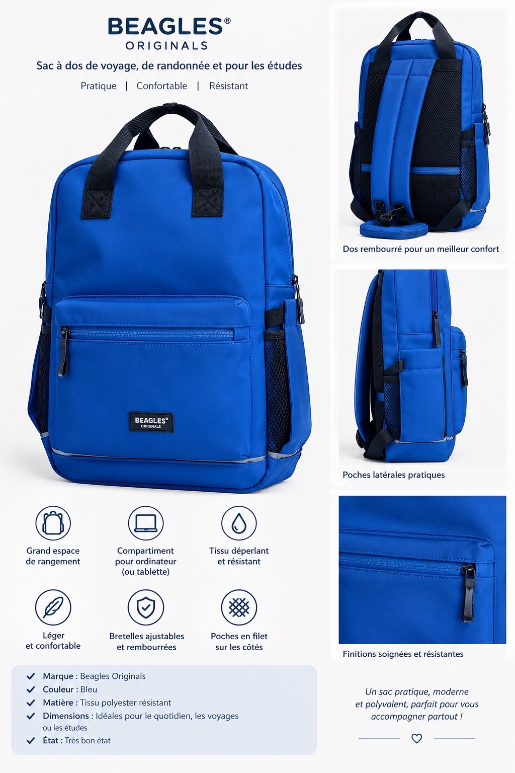 Sac à dos unisex marque Beagles original