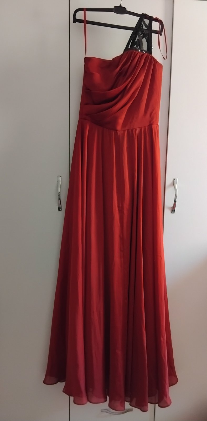 ASA Sanchez burgundy One Shoulder Evening Gown Size S