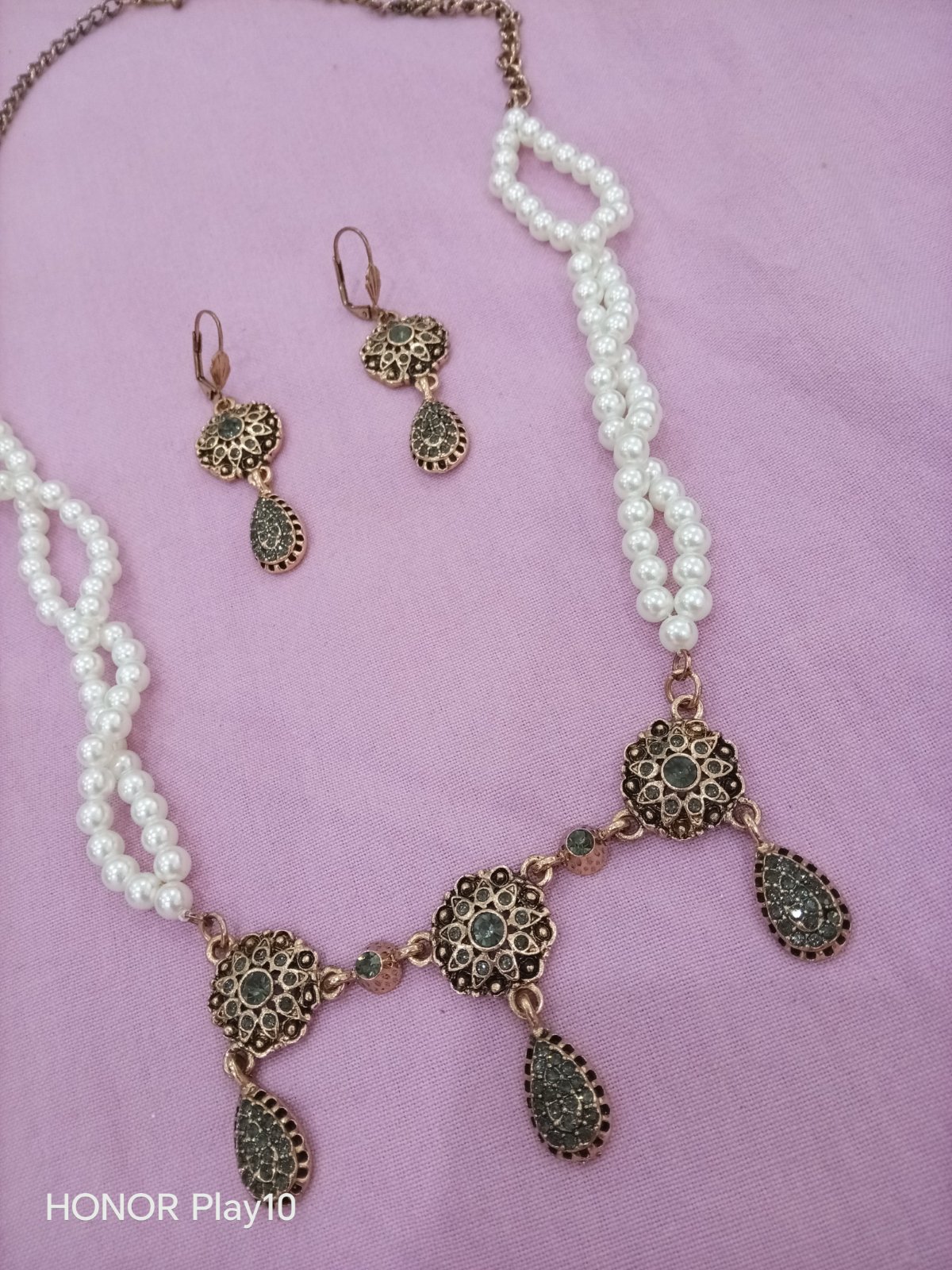 Parure plaque or inoxydable 
