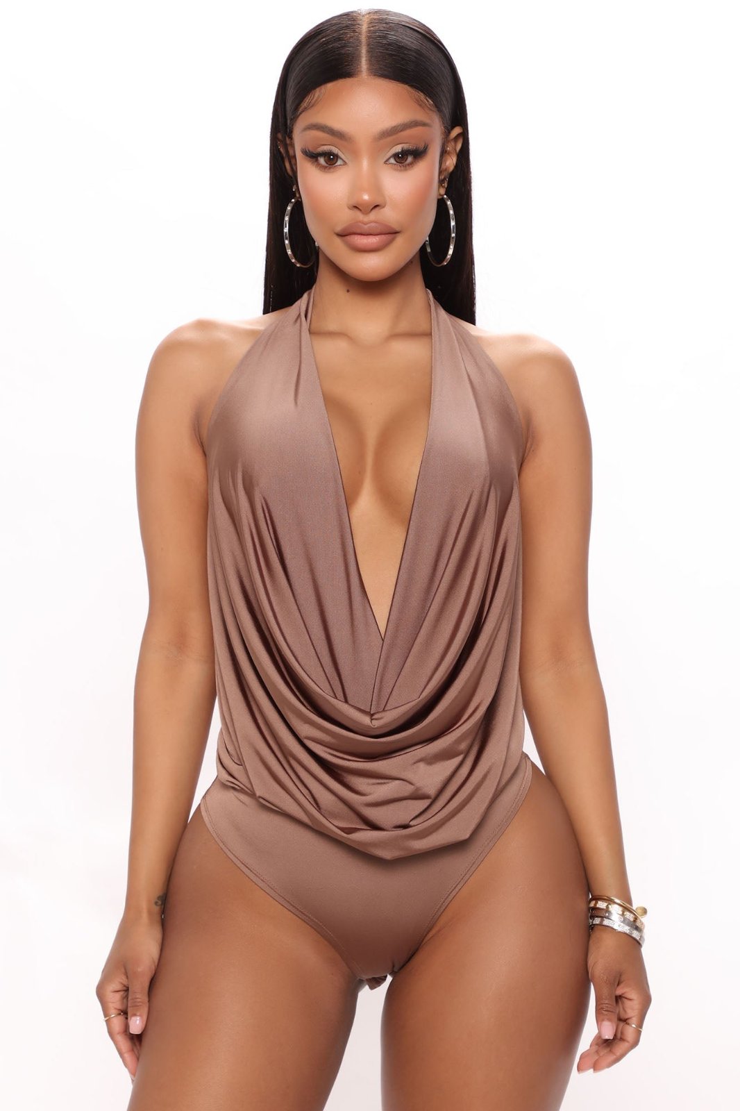 Body Jazmyn à col châle - Moka