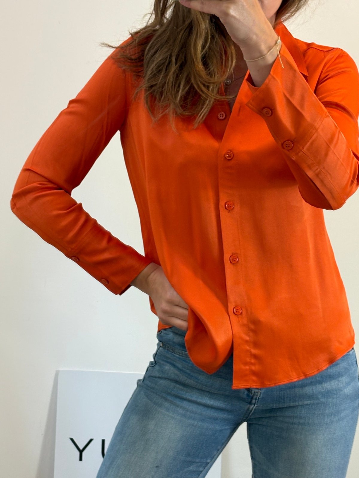 Chemise Zara oranger 