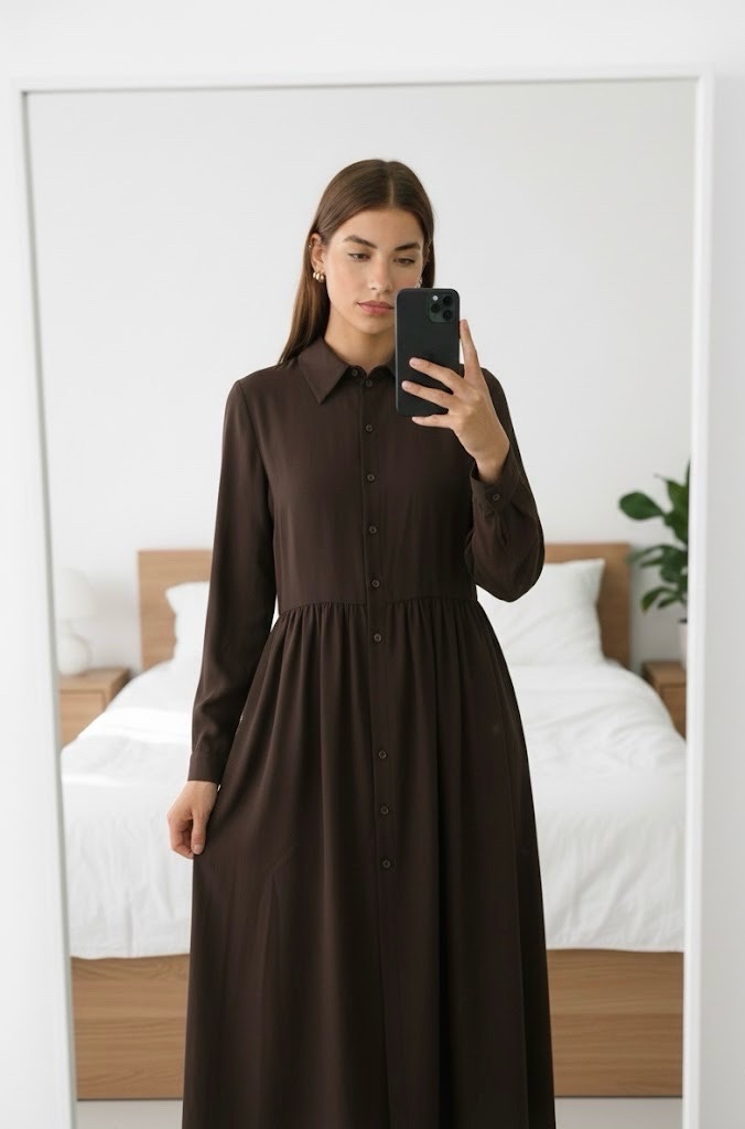 Robe marron shein 