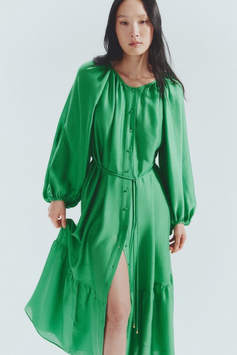 OVERSIZED TIE-BELT DRESS