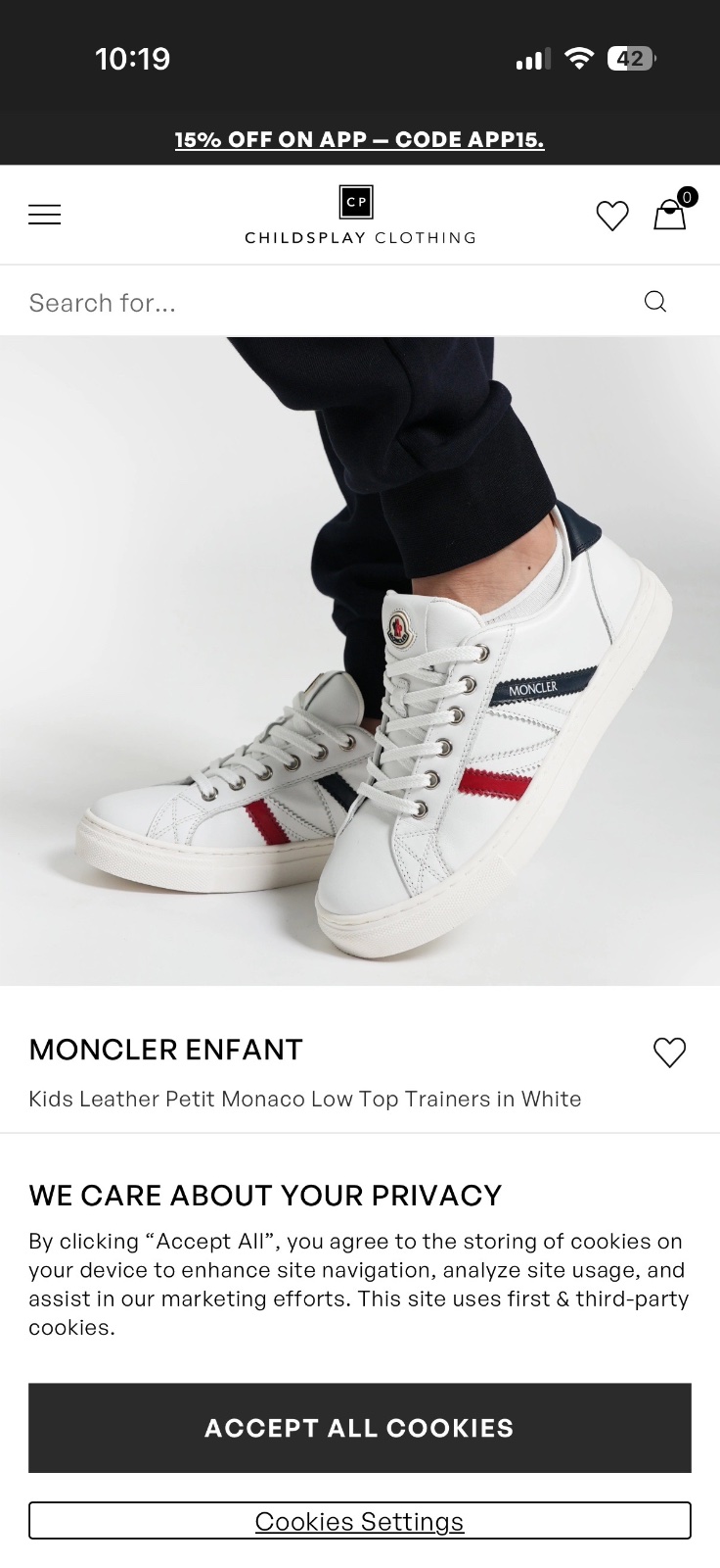 Baskets basses Petit Monaco en cuir blanc pour enfants