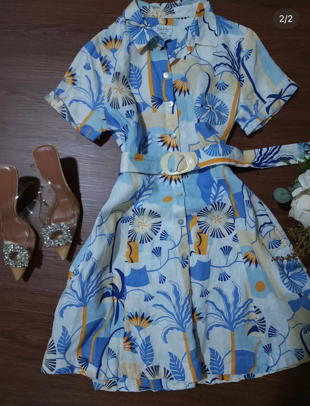 Nicole miller 100% linen dress 