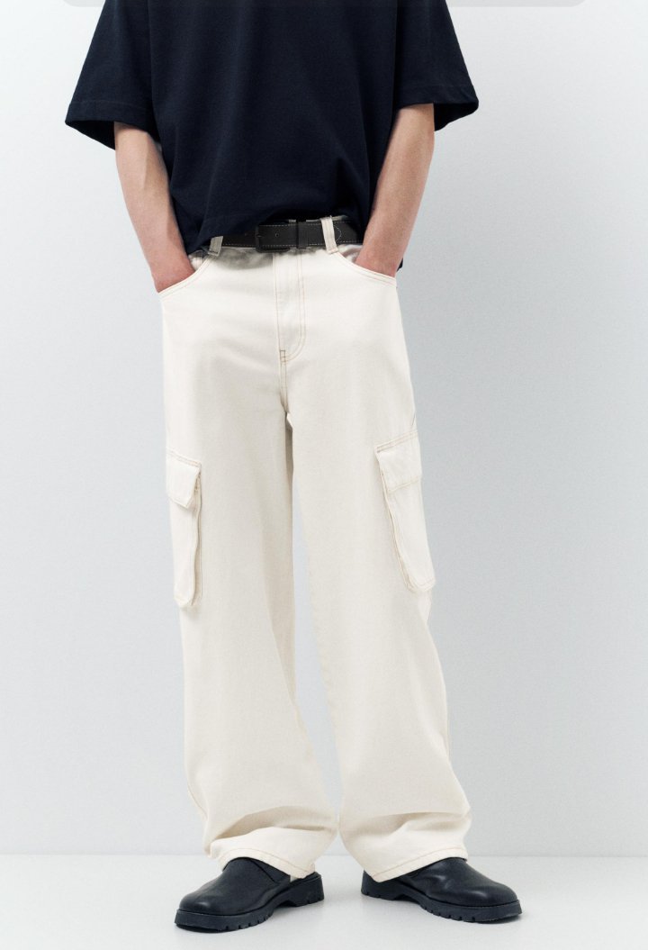 White cargo jeans 
