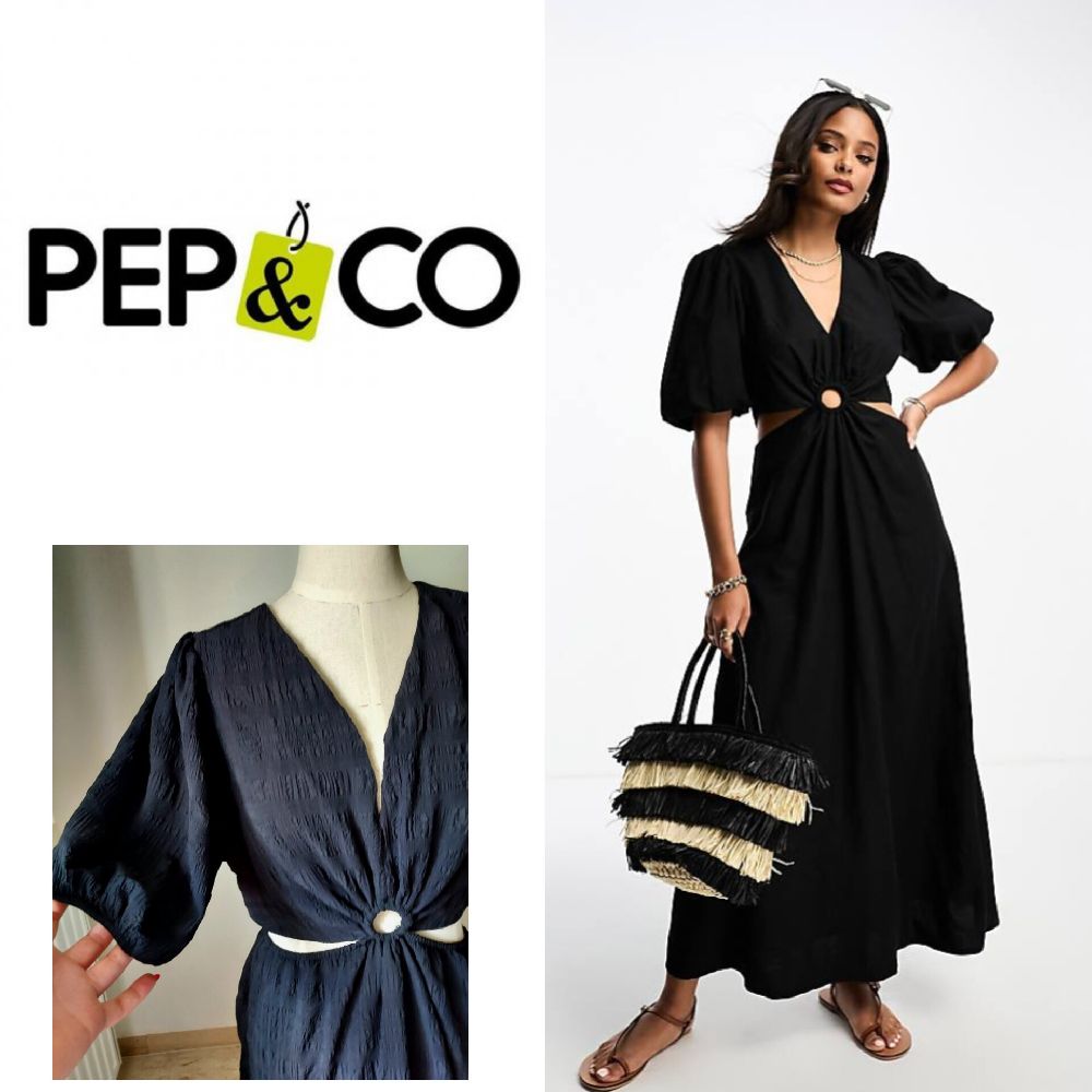Robe mi long noire
