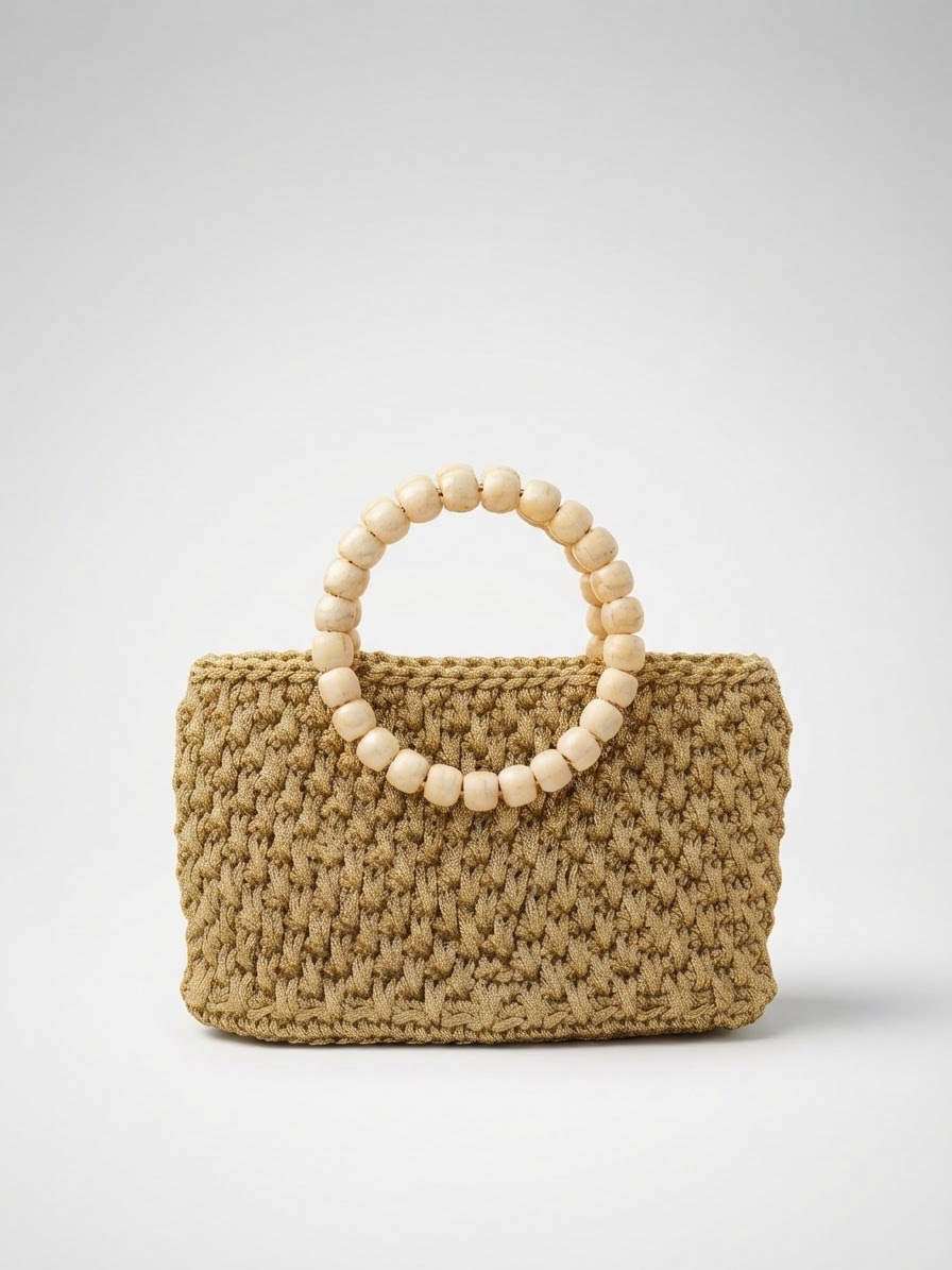 Sac crochet doré