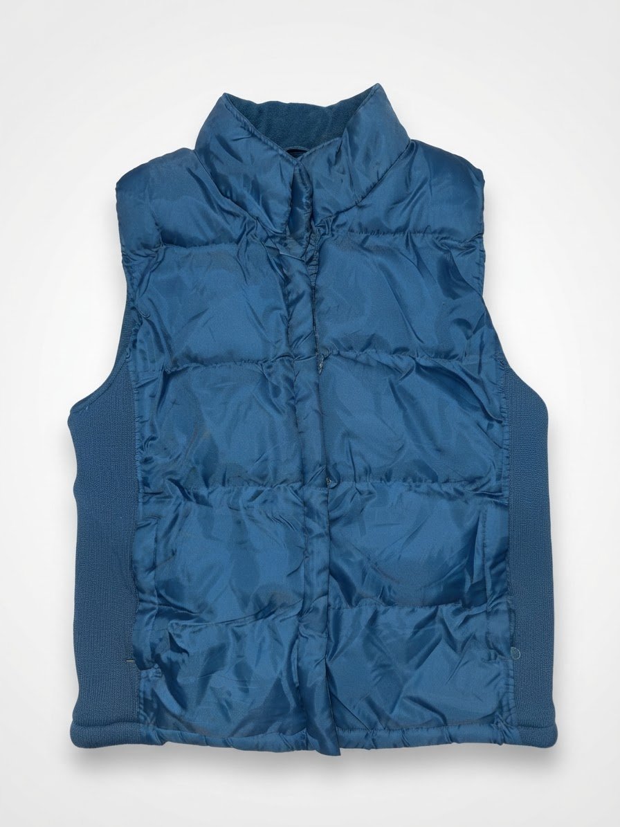 Doudoune bleue, taille L.