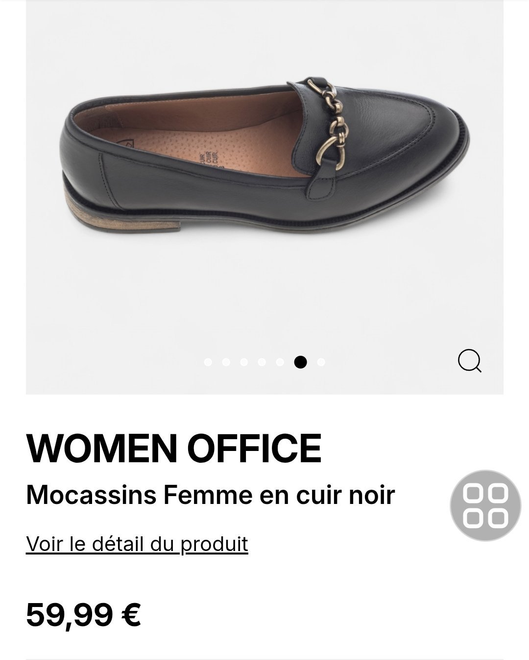 Mocassins femme en cuir noir