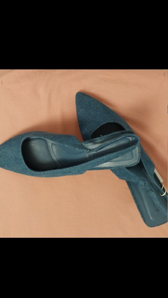 Chaussures à demi talons en jeans