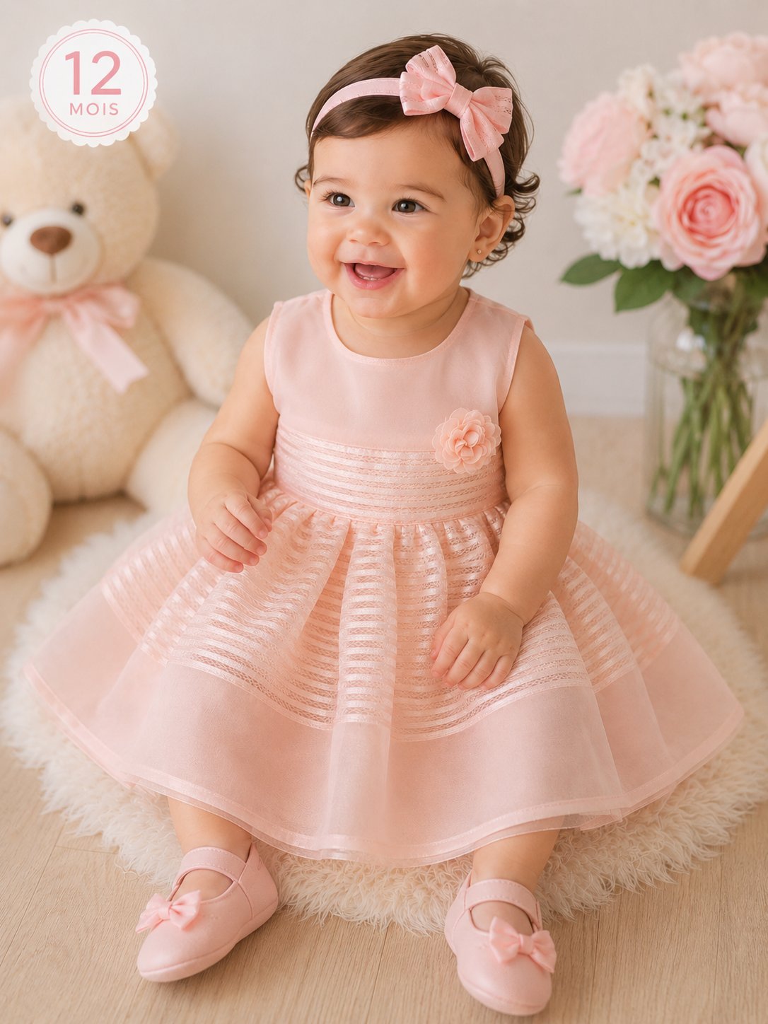 Robe cérémonie saumon 
