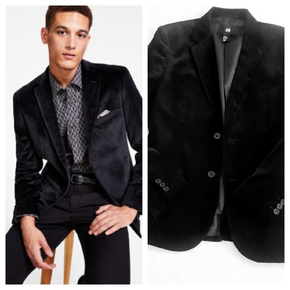 Blazer Velour Homme Noir 