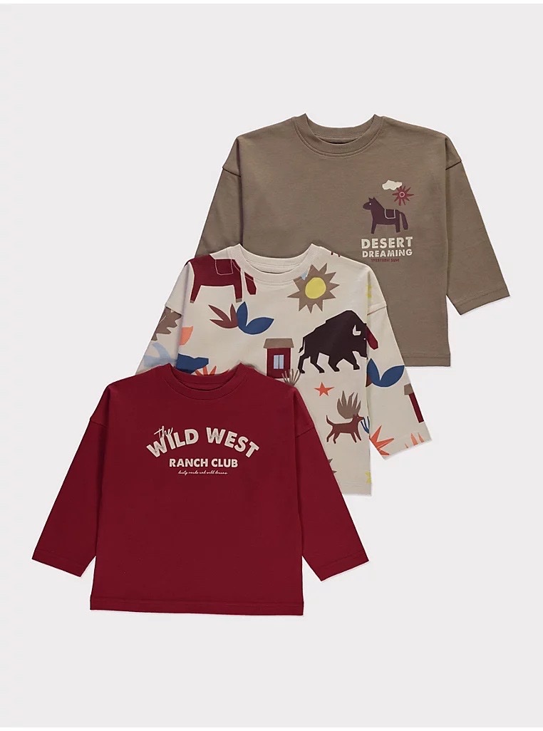 Graphic Long Sleeve T-Shirt 3 Pack
