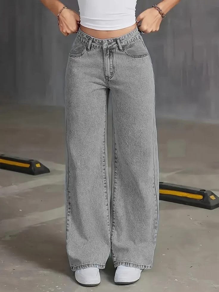 Wide leg jeans grey