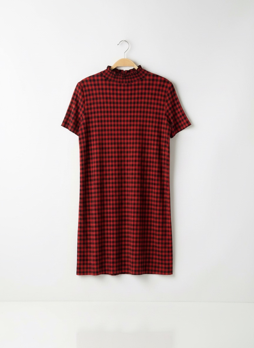 Robe Mi-longue manches Courtes Rouge