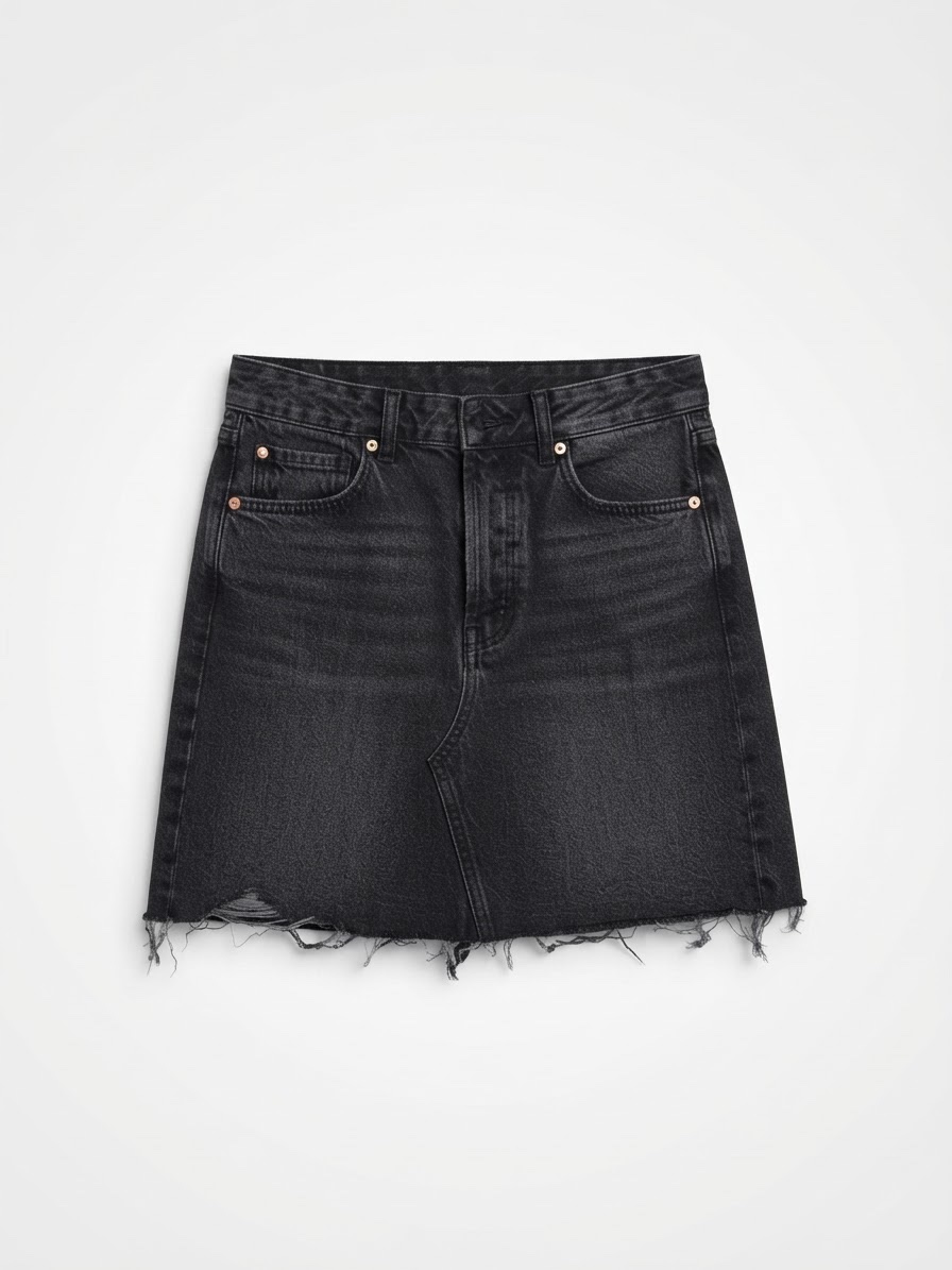 Jupe courte en jean noir déla