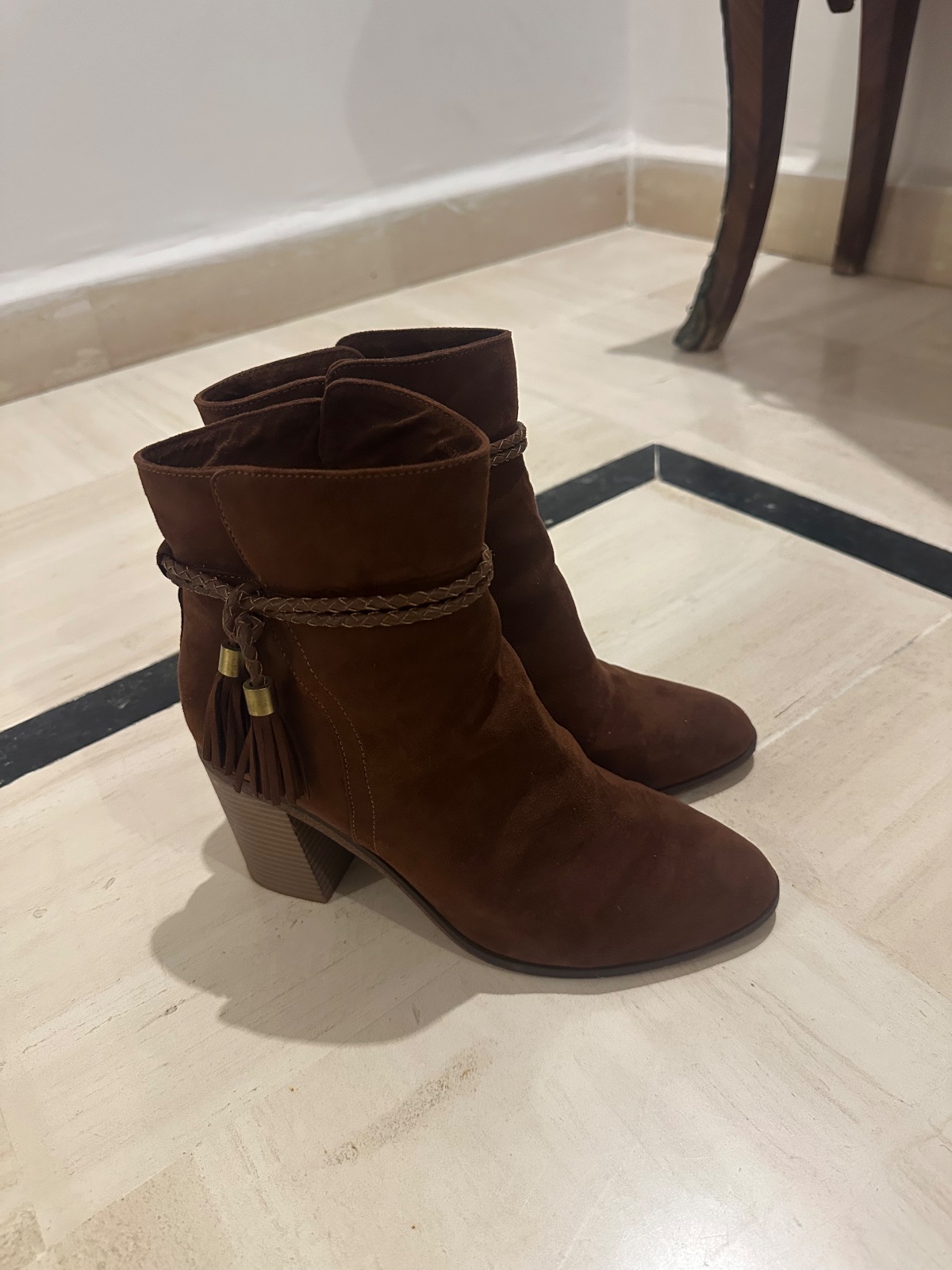 Bottines à talons marron Bershka