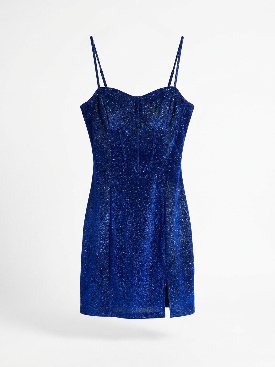 Robe bleu à paillettes 