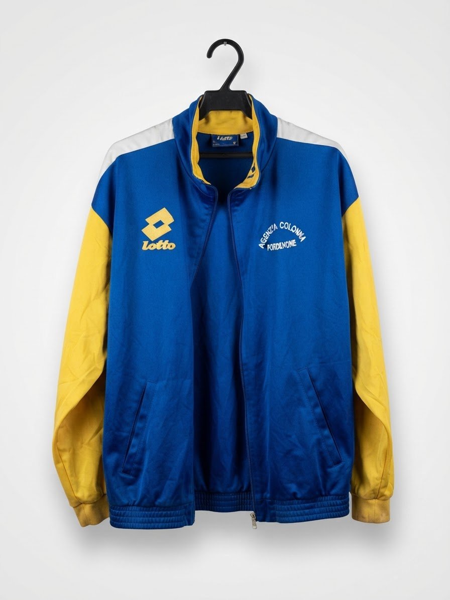 ⚡ Veste de Sport Lotto Vintage – Style Tracktop (Bleu & Jaune