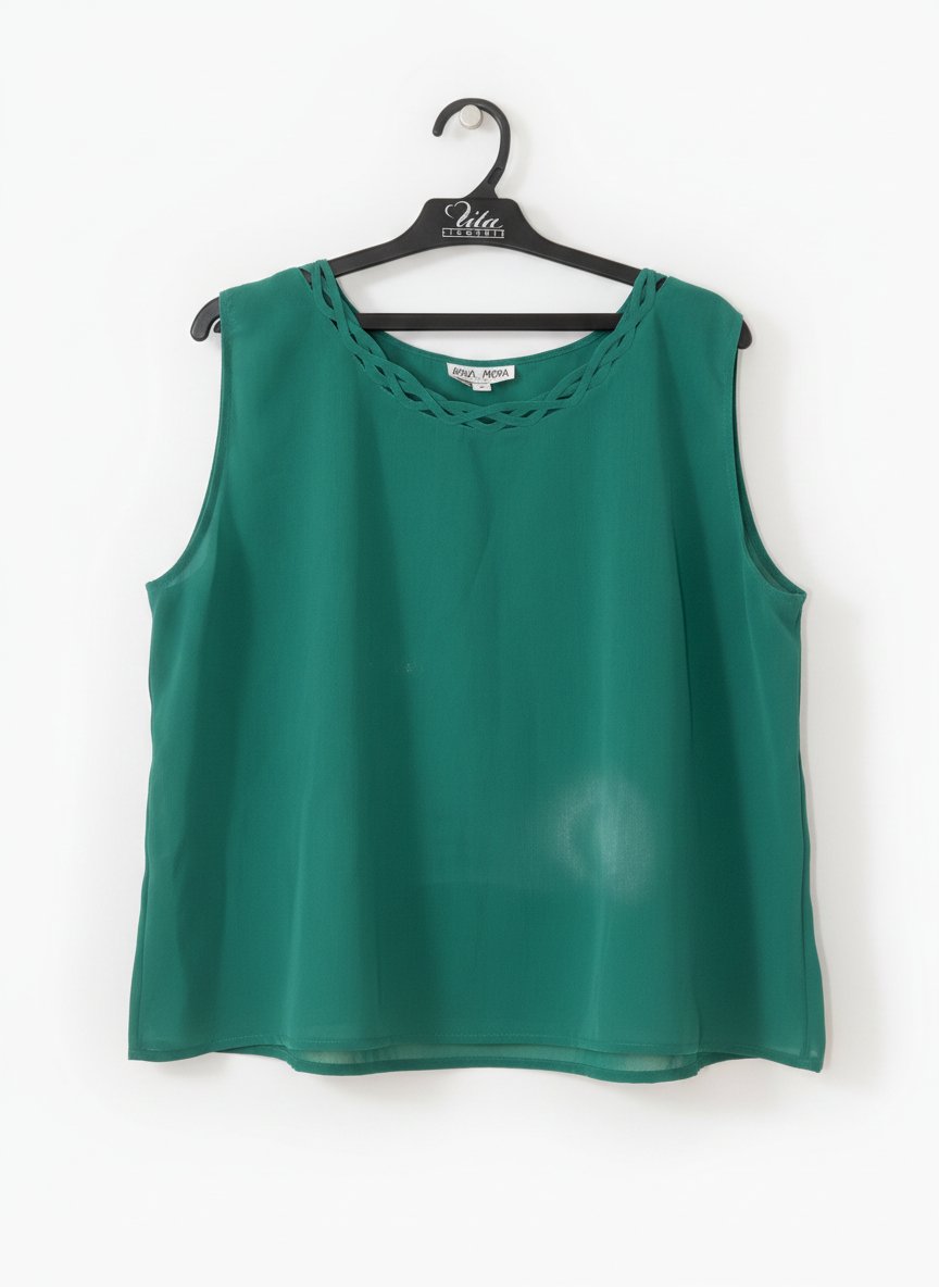 Blouse en soie 100% Seta verte - NOVA MODA (L)