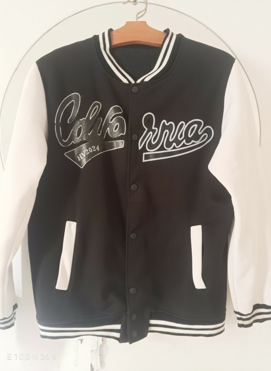 Veste Varsity noir et blanc style américain - California