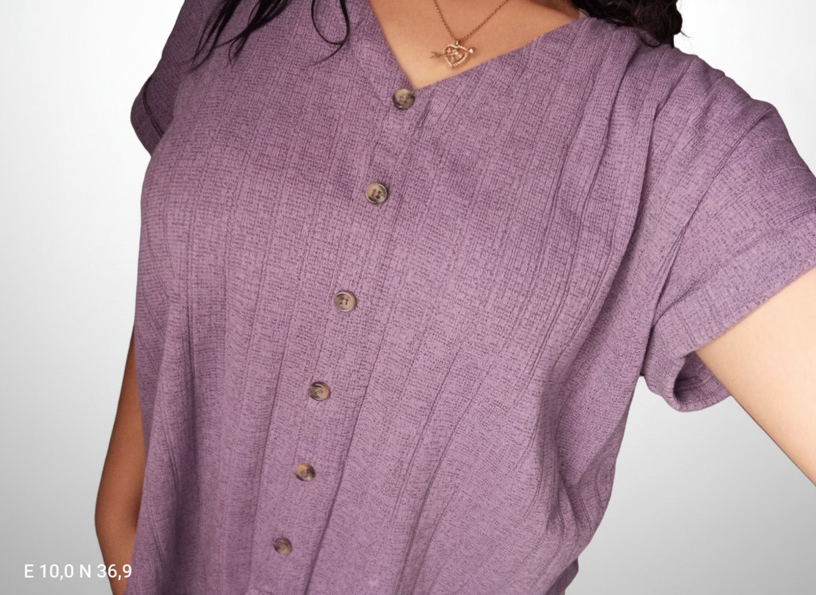 Chemisier violet boutonné avec nœud - Lily Morgan (XL)