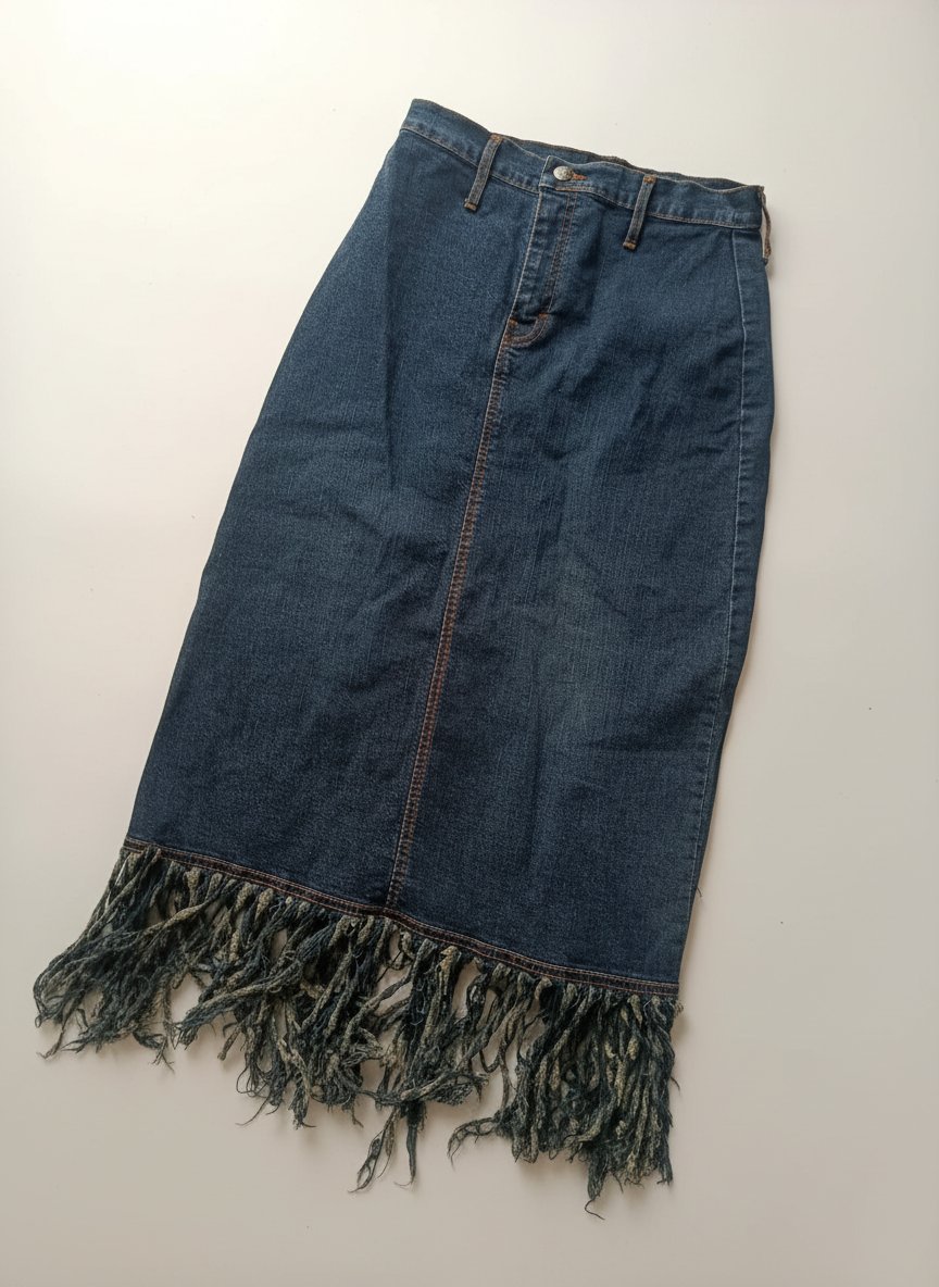 Long vintage denim skirt 