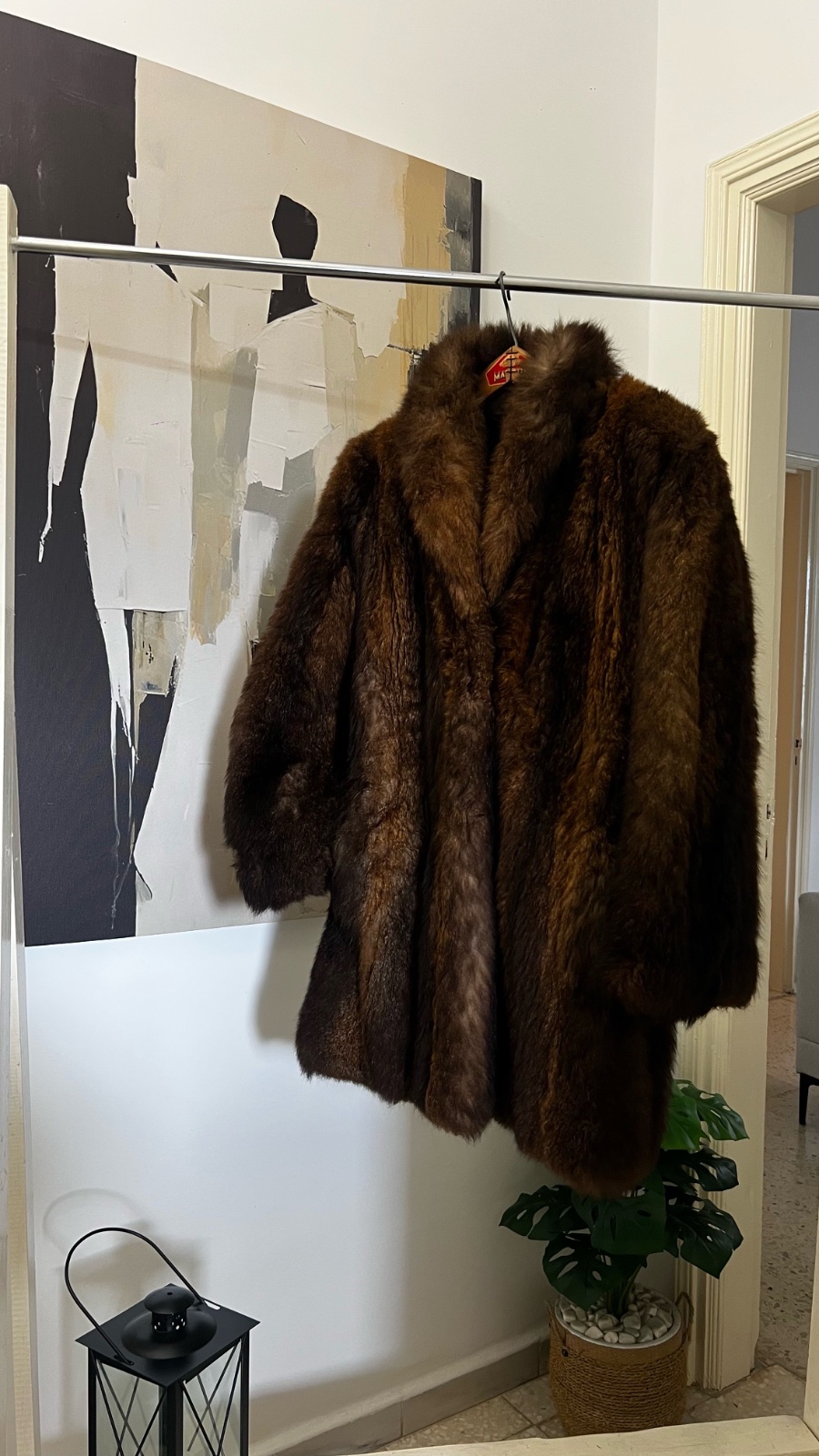 Manteau en véritable fourrure – Taille S/M 