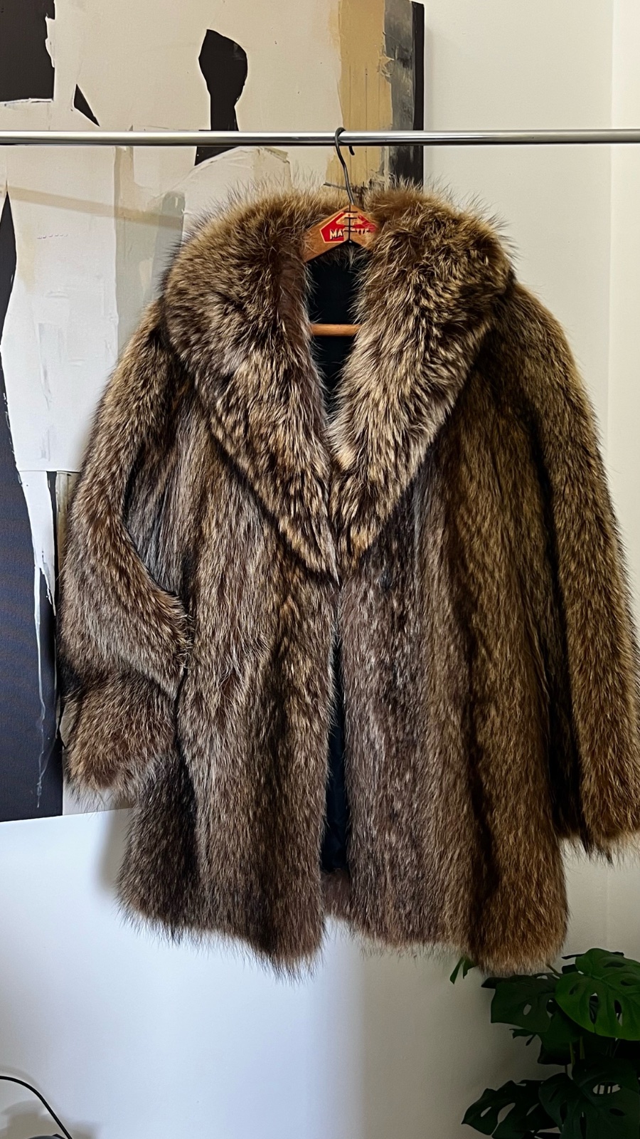 Manteau en véritable fourrure – Taille S