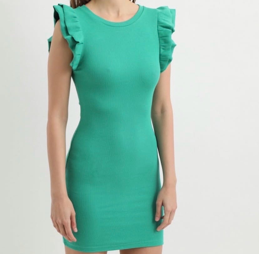 Robe coton vert 