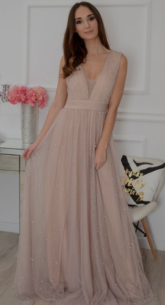 Robe de soirée nude