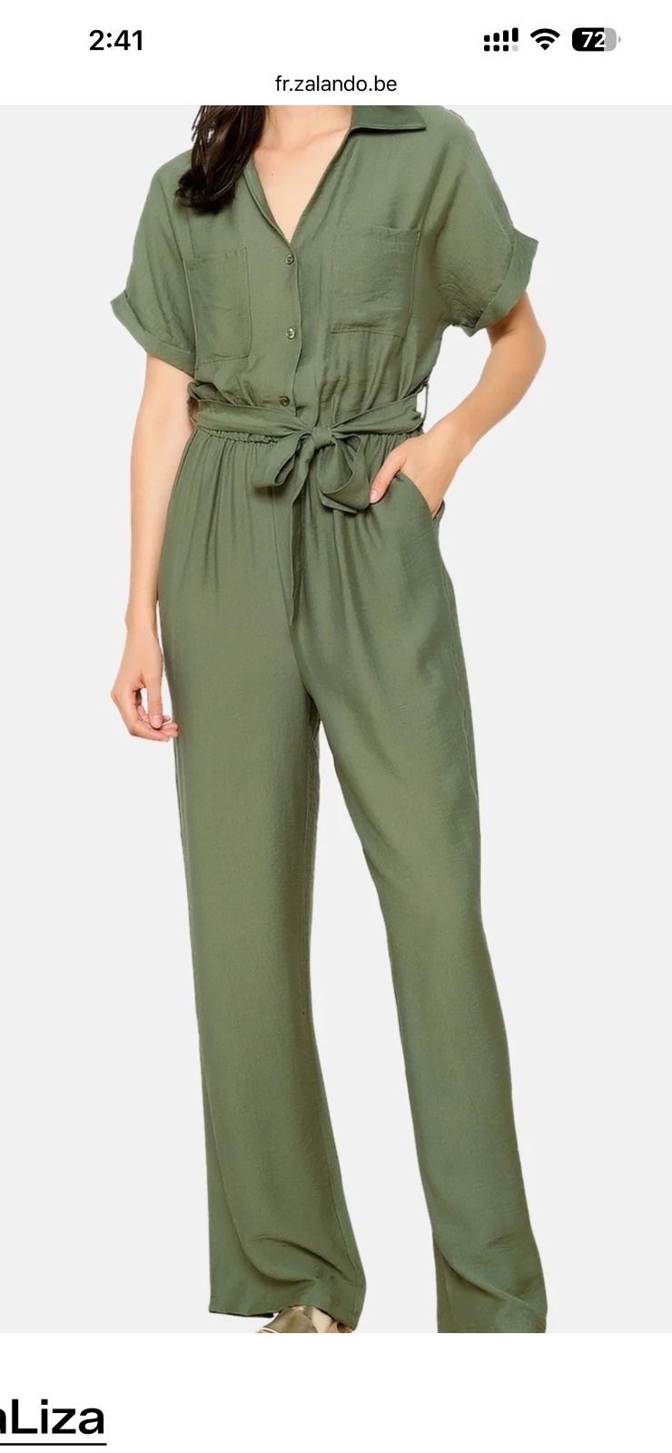 Combi pantalon vert olive taille M