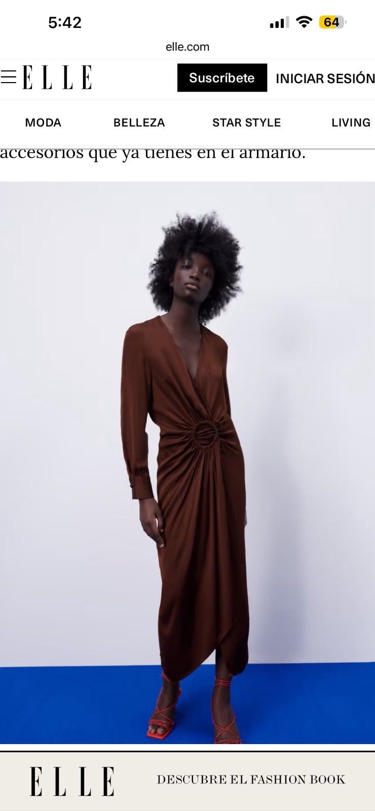 Robe satin marron