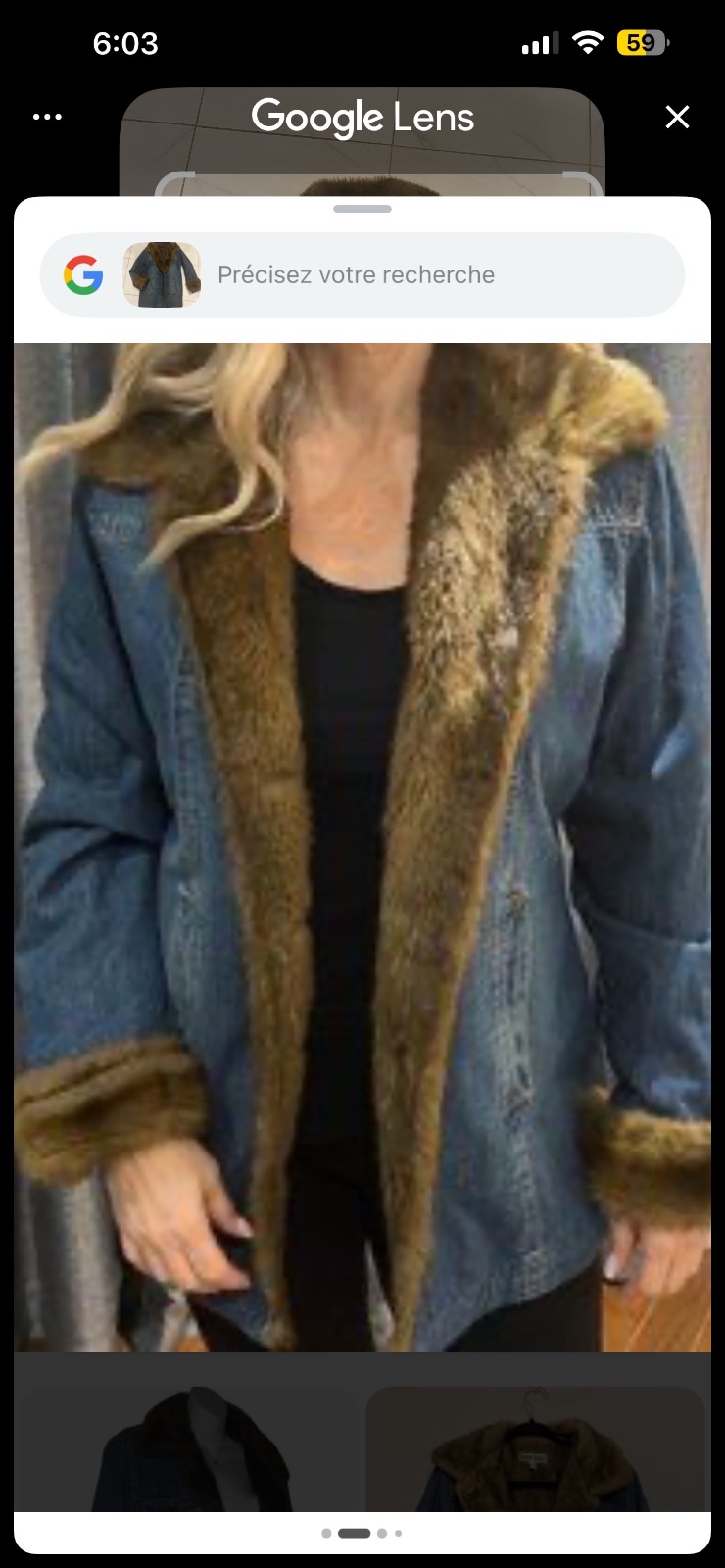 Veste jeans et fourrure