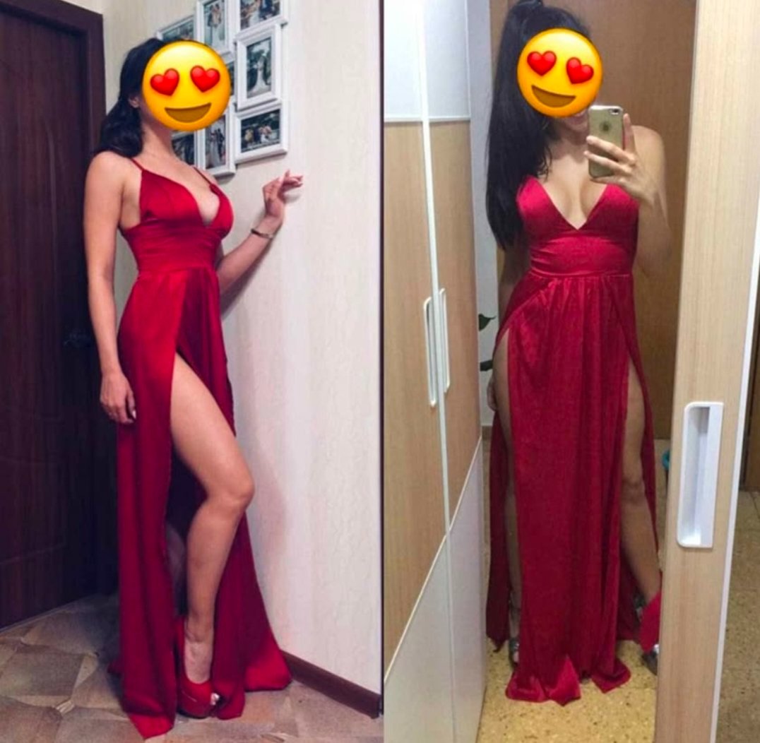 Robe satin rouge 