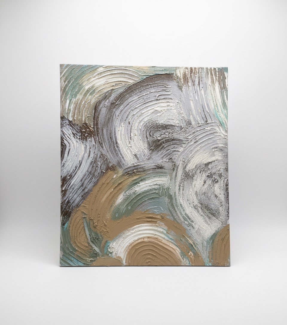     Tableau artistique fait main – vagues en relief effet plâtre🌊🌊🌊🌊🌊