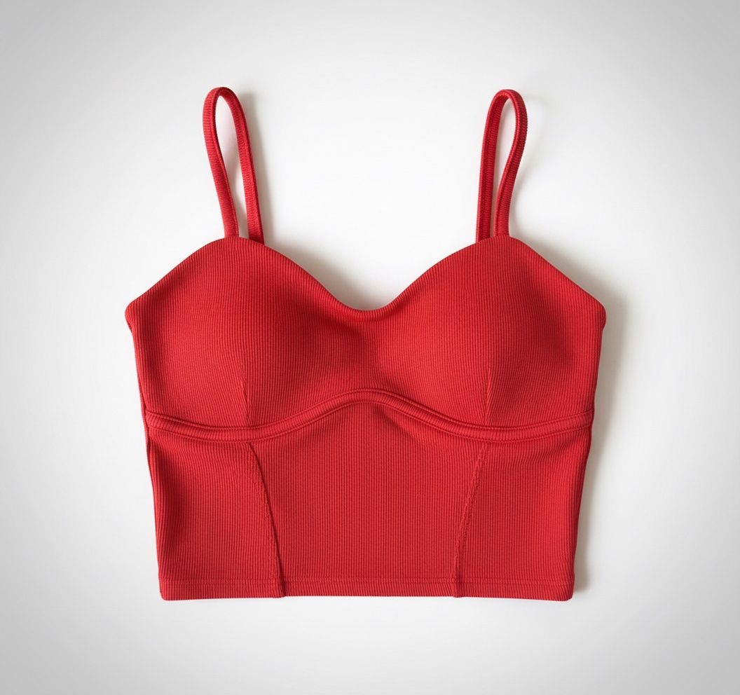 🌶️ Crop Top Bustier Rouge - Bershka
