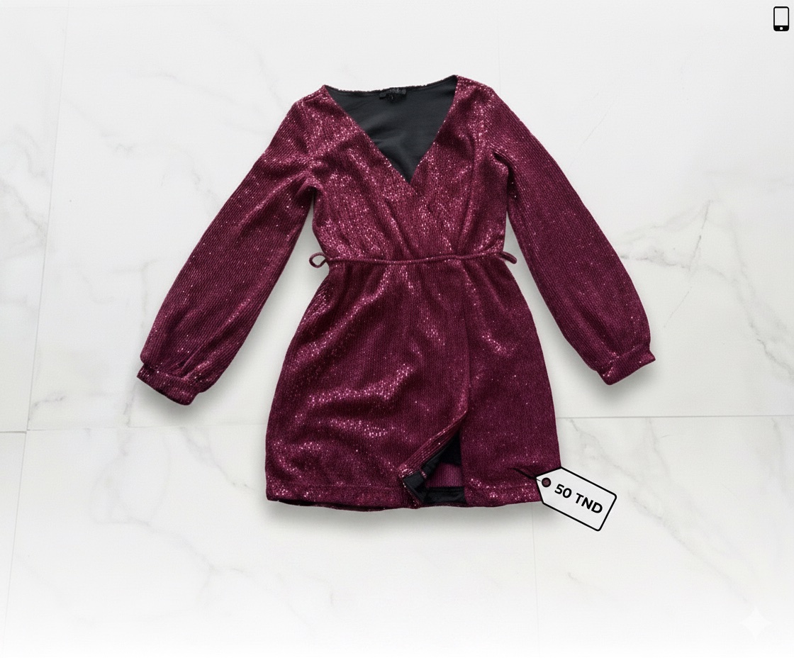 Robe à paillettes Rose Magenta Soirée
