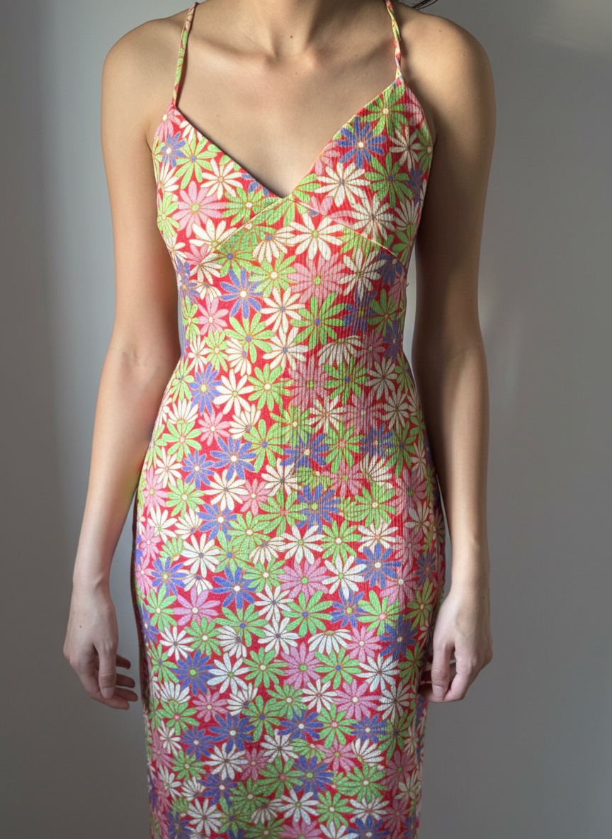 🌸 Robe Longue Fleurie Vintage & Dos Nu Style Rétró