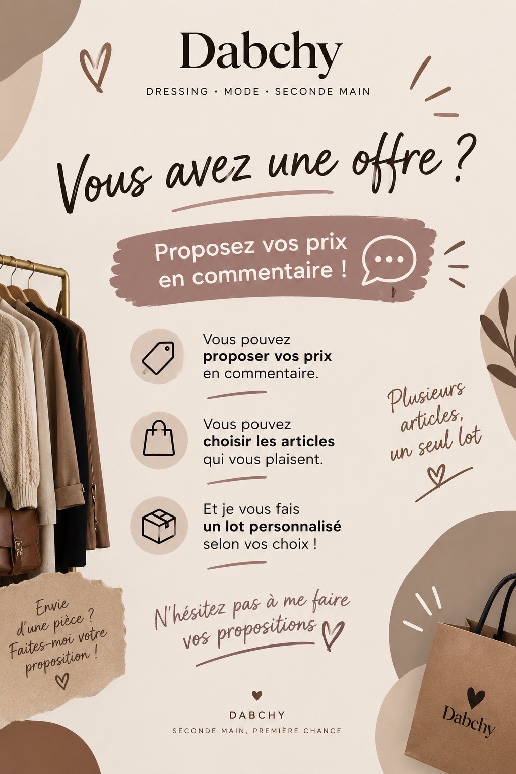 💌 Et si vous faisiez votre propre prix ? 👀✨