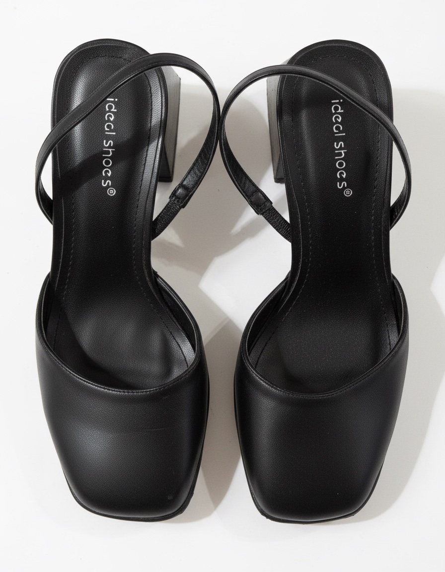 Escarpins slingback noirs à plateforme et talon bloc – Style Y2K / Vintage (Très bon état)