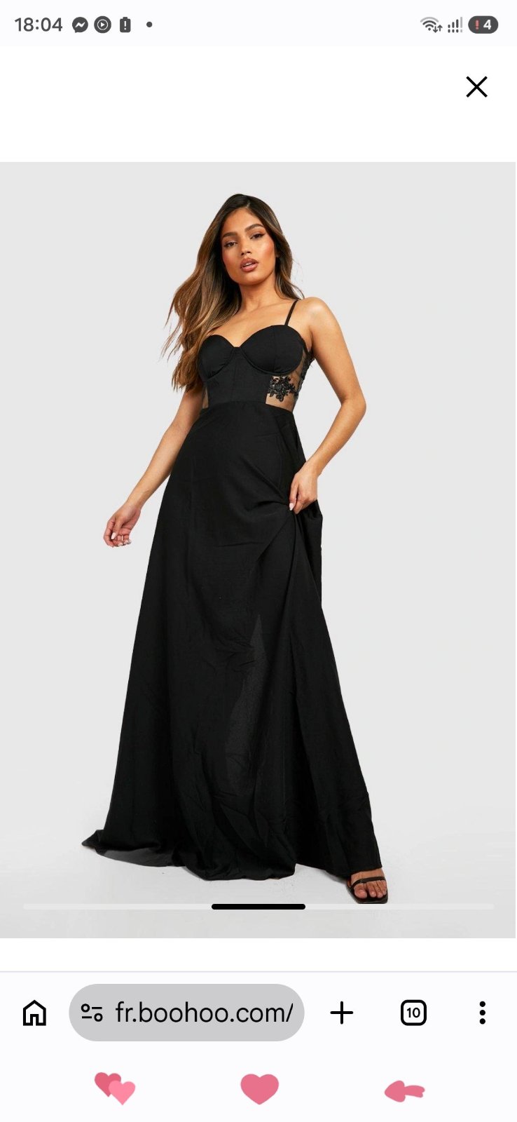 Robe noir soirée très élégante 
