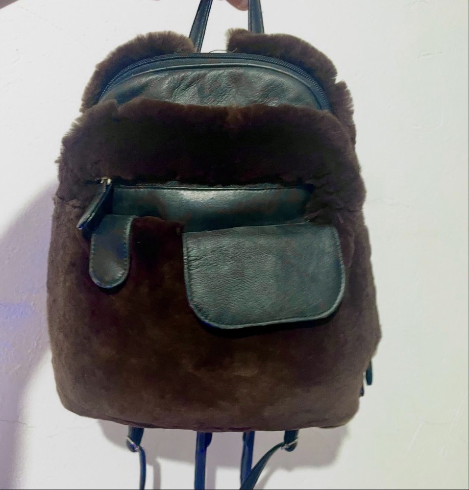 Fur black and brown bag