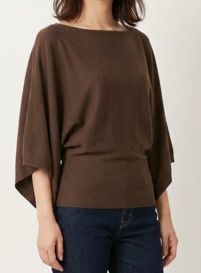 Pull dolman marron chocolat 